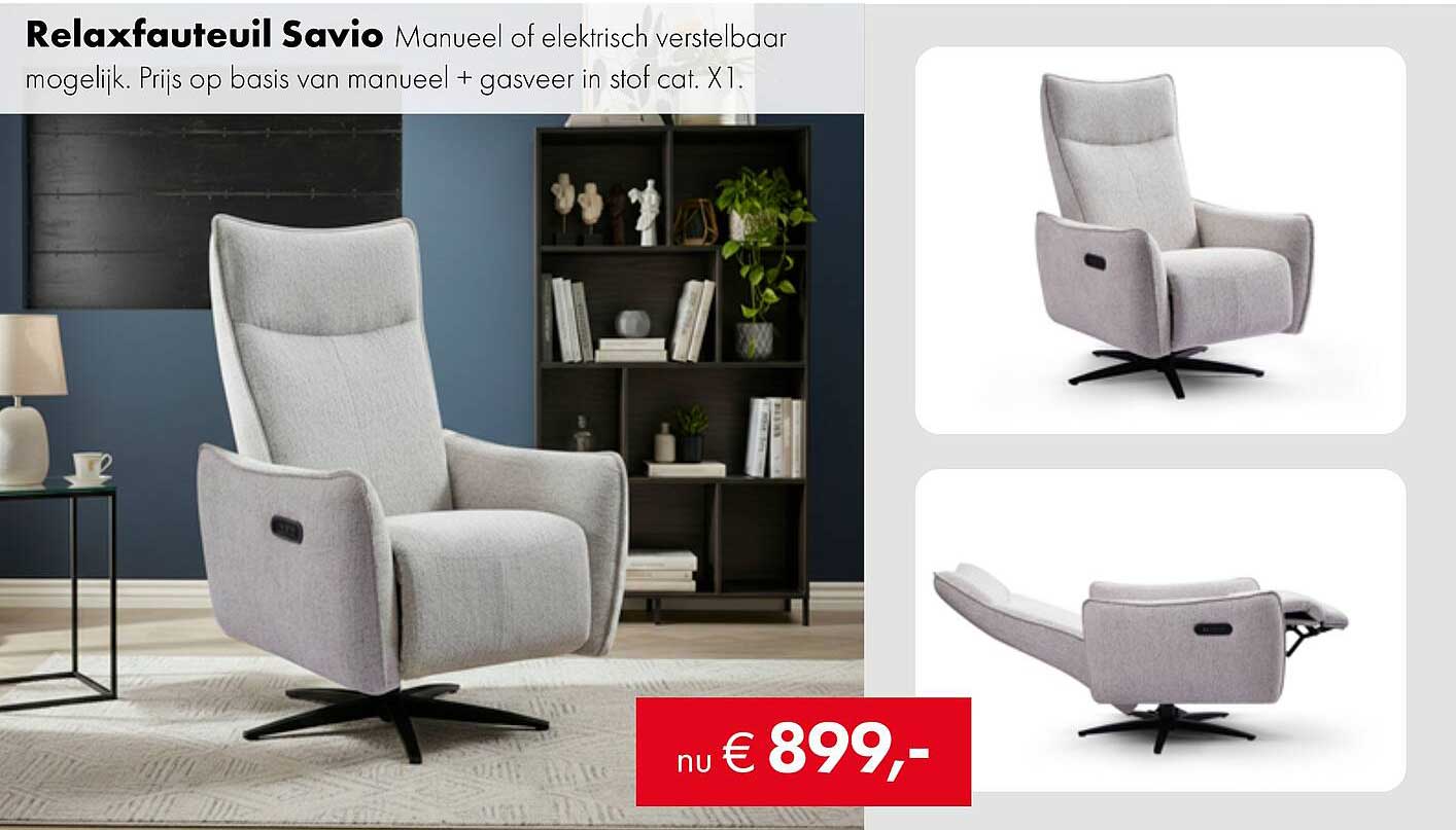Relaxfauteuil Savio Manueel of elektrisch verstelbaar mogelijk
