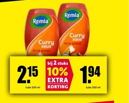 Remia Curry Saus Peter Relish 10% extra korting bij 2 stuks