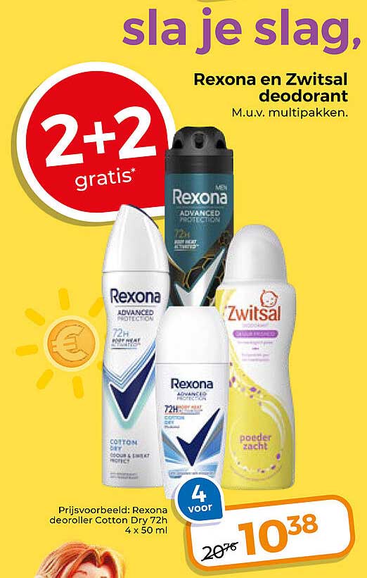 Rexona en Zwitsal deodorant 2+2 gratis