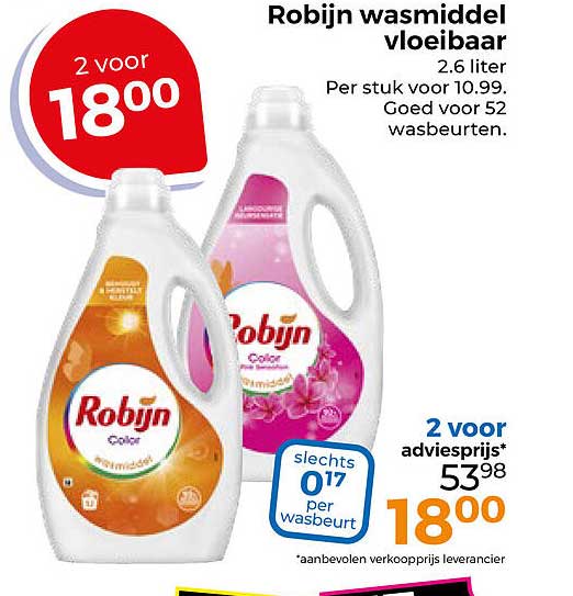 Robijn wasmiddel vloeibaar 2 liter