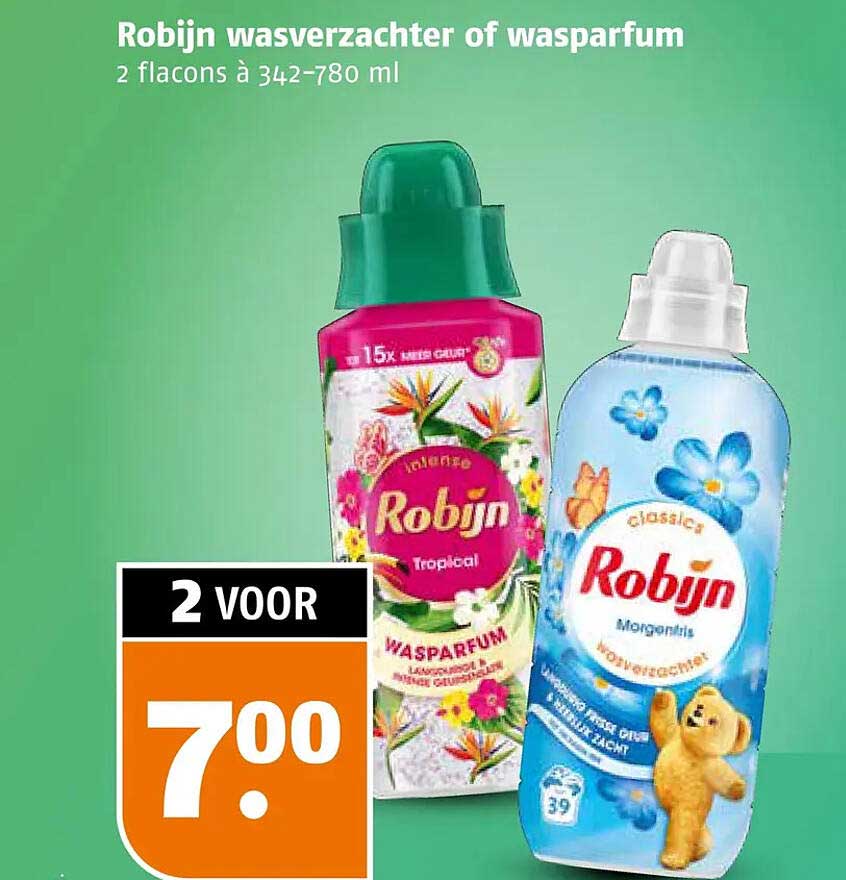 Robijn wasverzachter of wasparfum 2 flacons à 342–780 ml 2 VOOR