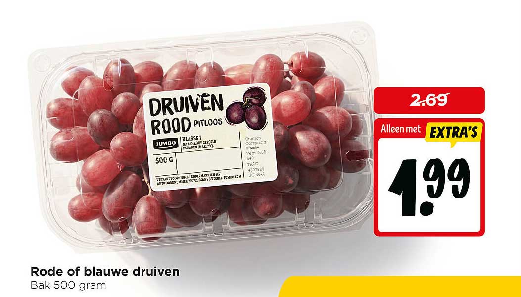 Rode of blauwe druiven