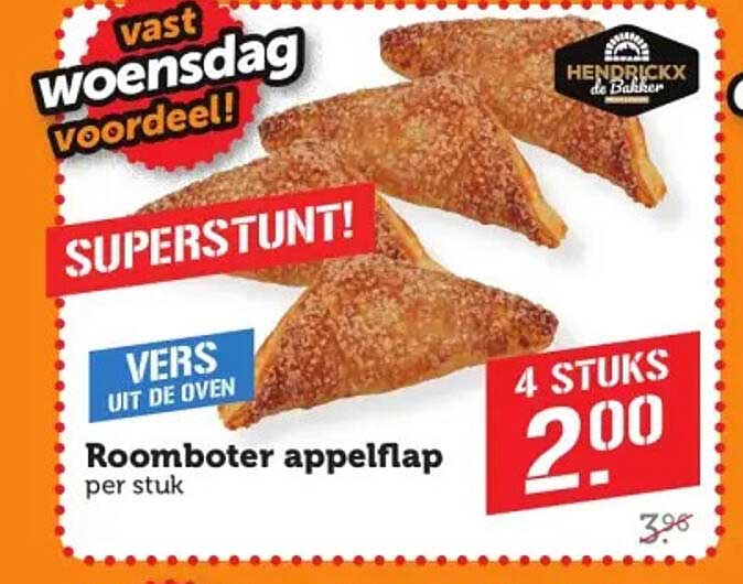 Roomboter appelflap per stuk 4 stuks