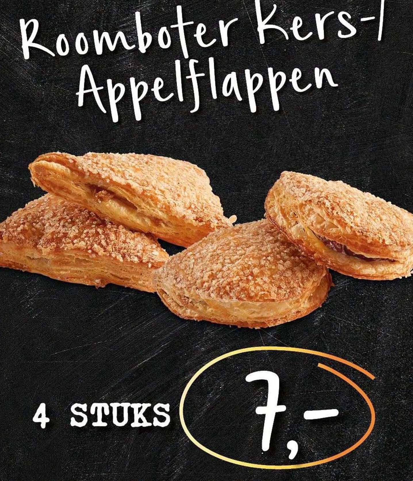 Roomboter Kers-Appelflappen 4 stuks