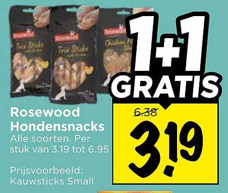 Rosewood Hondensnacks 1+1 GRATIS