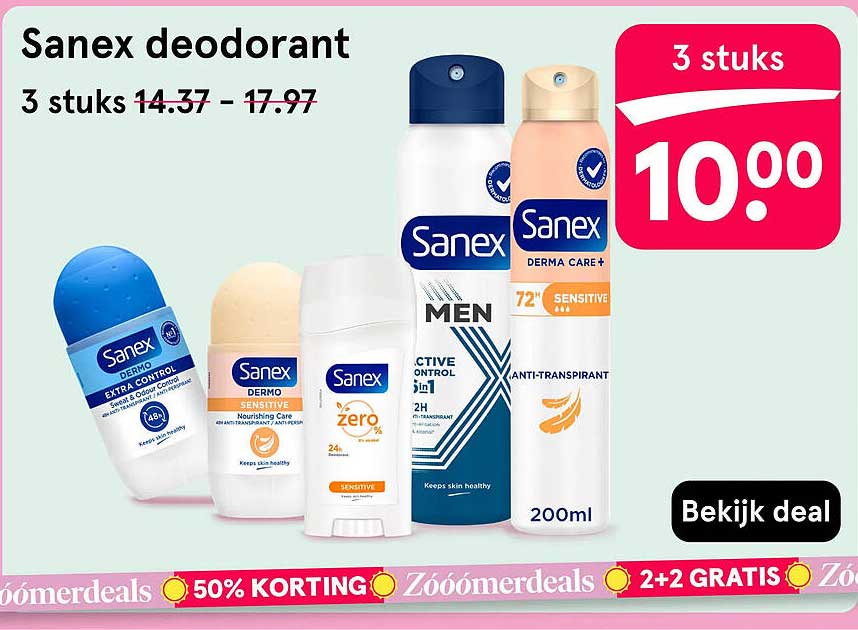 Sanex deodorant 3 stuks