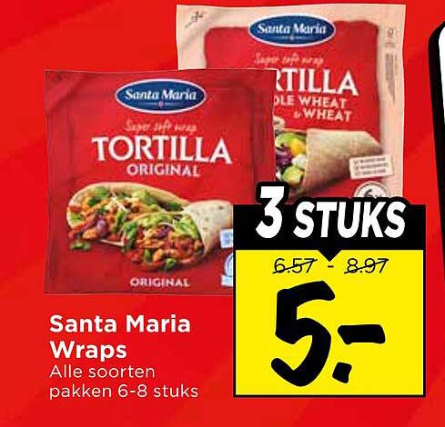 Santa Maria Wraps Alle soorten pakken 6-8 stuks 3 stuks
