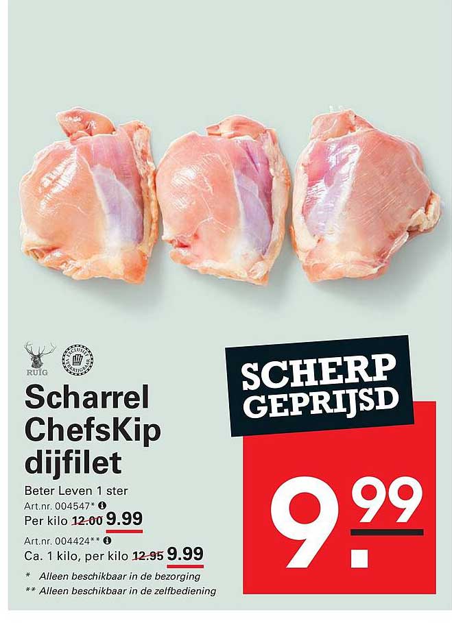Scharrel ChefsKip dijfilet Scherp geprijsd
