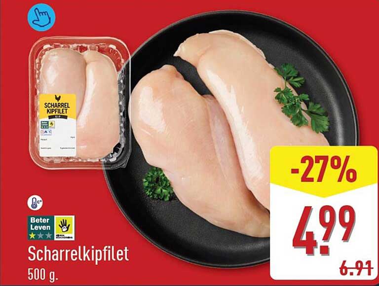 Scharrelkipfilet 500 g -27%