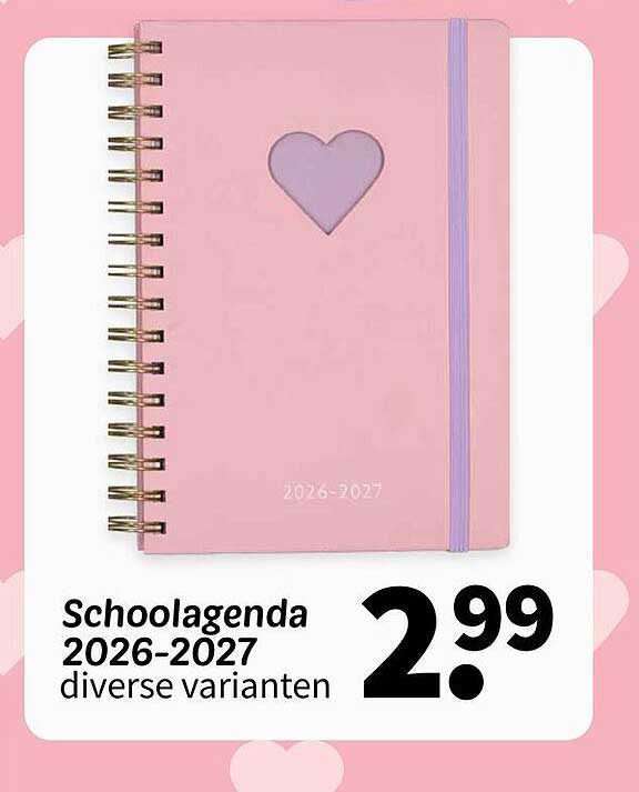 Schoolagenda 2026-2027 diverse varianten