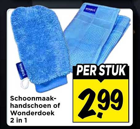 Schoonmaak-handschoen of Wonderdoek 2 in 1