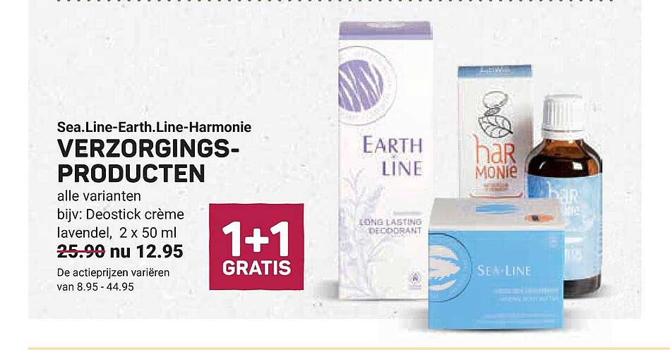 Sea.Line.Earth.Line.Harmonie VERZORGINGS-PRODUCTEN 1+1 GRATIS