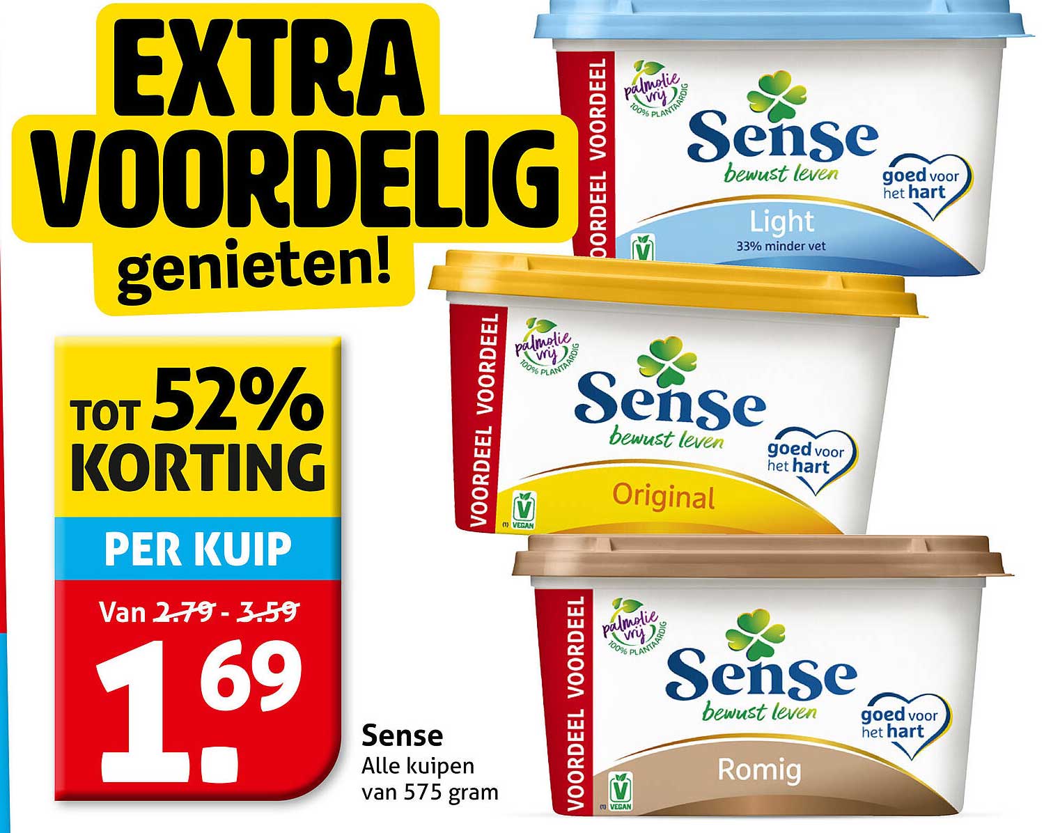 Sense Alle kuipen van 575 gram Tot 52% korting per kuip