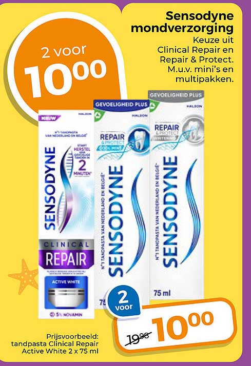 Sensodyne mondverzorging 2 voor 10,00