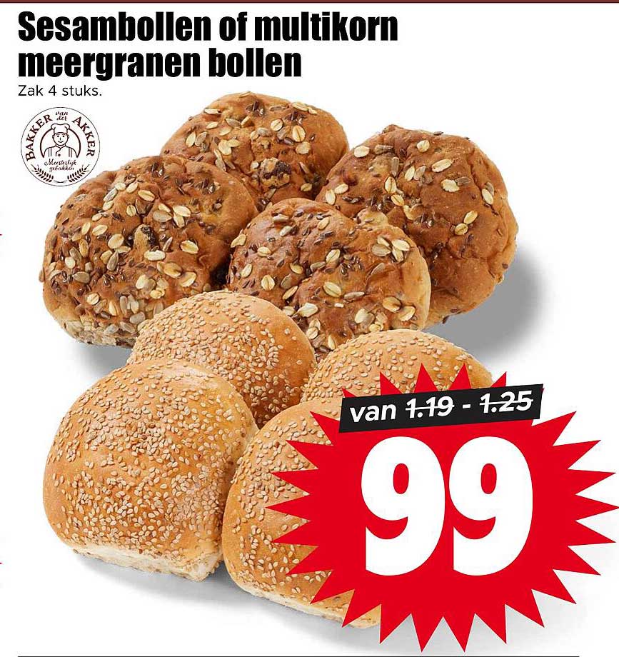 Sesambollen of multikorn meergranen bollen