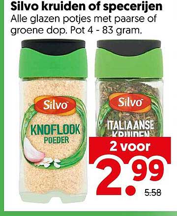 Silvo kruiden of specerijen 2 voor