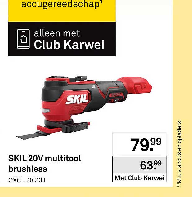 SKIL 20V multitool brushless excl. accu