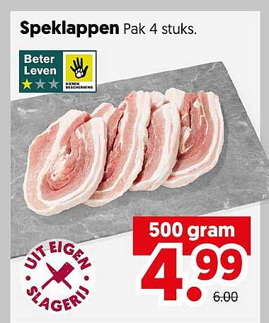 Speklappen Pak 4 stuks.