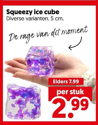 Squeezy ice cube Diverse varianten. 5 cm.