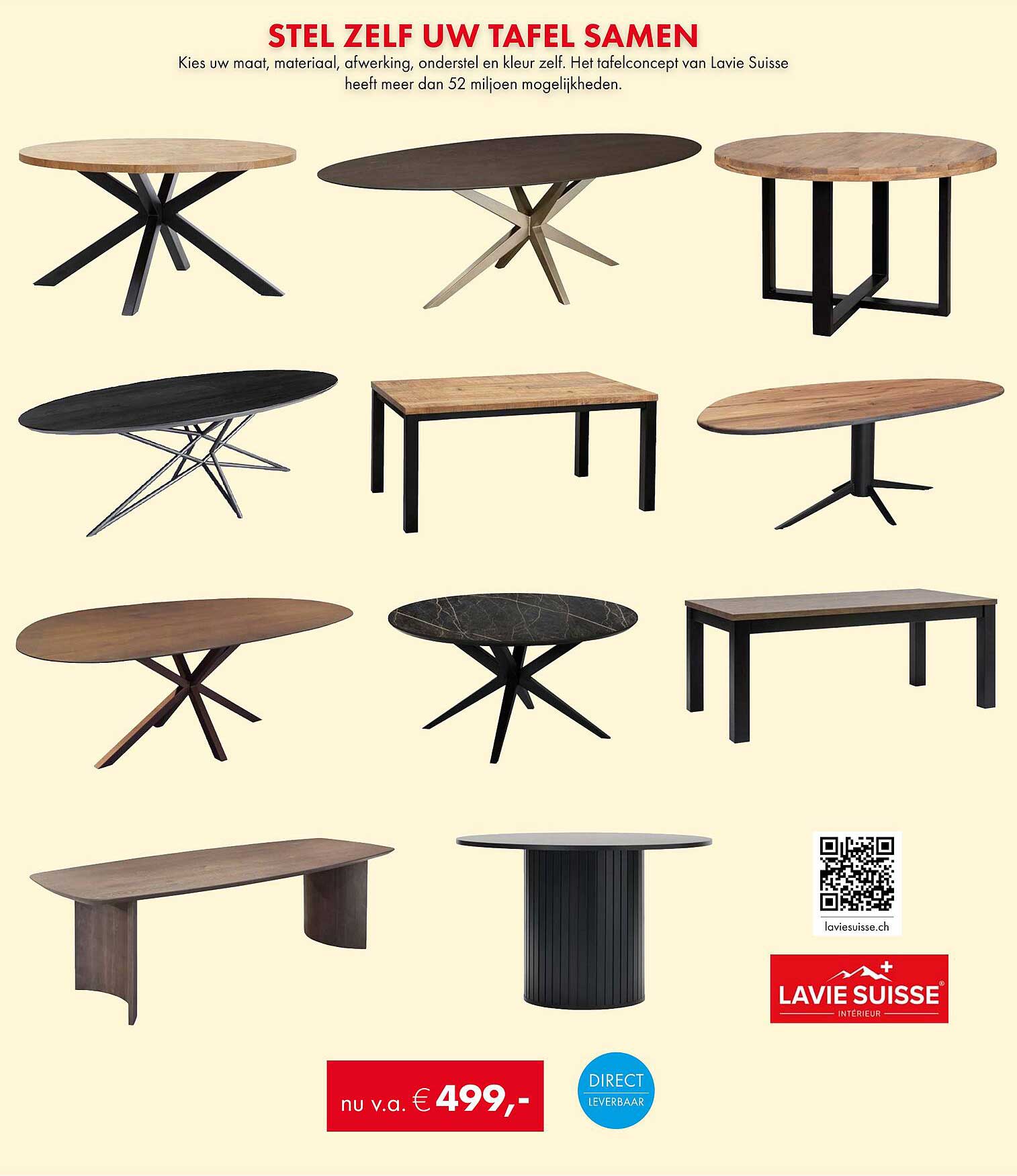 Stel zelf uw tafel samen