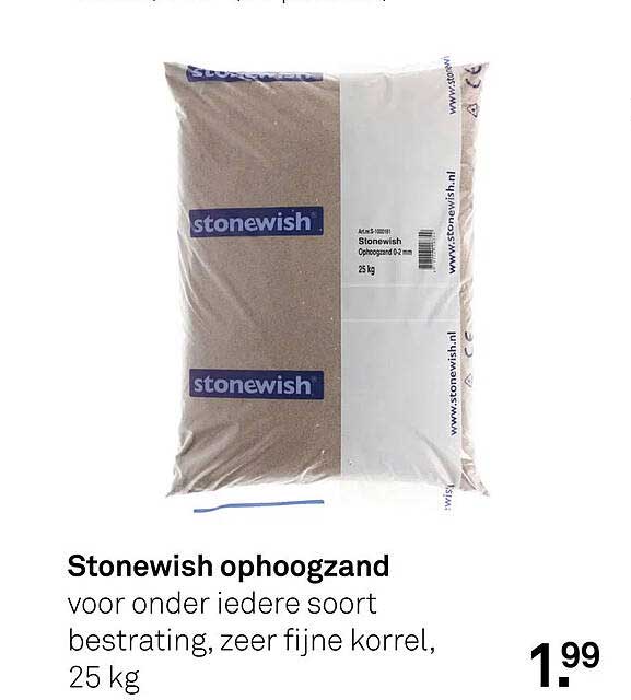 Stonewish ophoogzand voor onder iedere soort bestrating, zeer fijne korrel, 25 kg