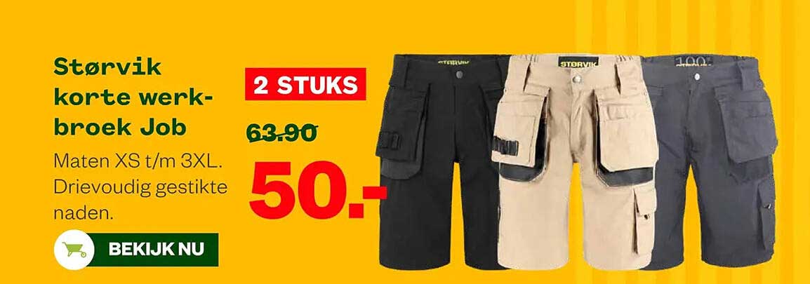 Størvik korte werk-broek Job 2 STUKS