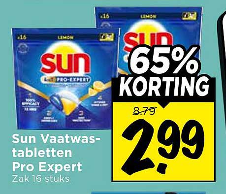 Sun Vaatwas-tabletten Pro Expert Zak 16 stuks 65% KORTING