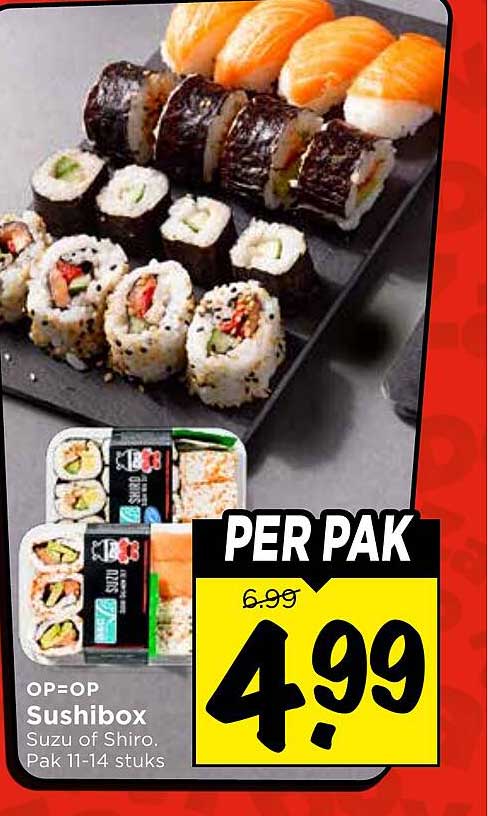 Sushibox Suzu of Shiro. Pak 11-14 stuks