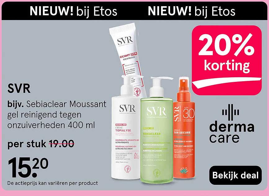 SVR bijv. Sebiaclear Moussant gel reinigend tegen onzuiverheden 400 ml