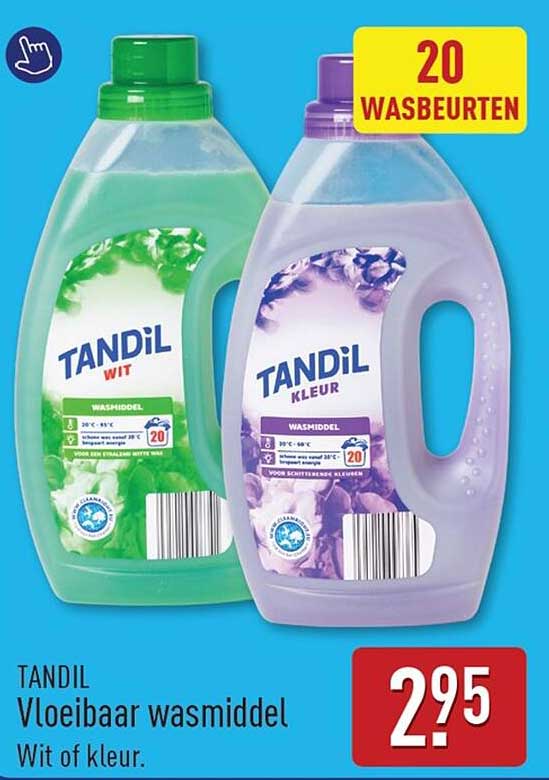 TANDIL Vloeibaar wasmiddel Wit of kleur. 20 WASBEURTEN