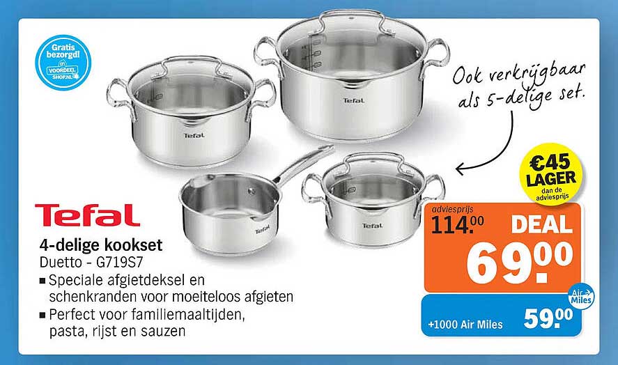 Tefal 4-delige kookset Duetto - G719S7