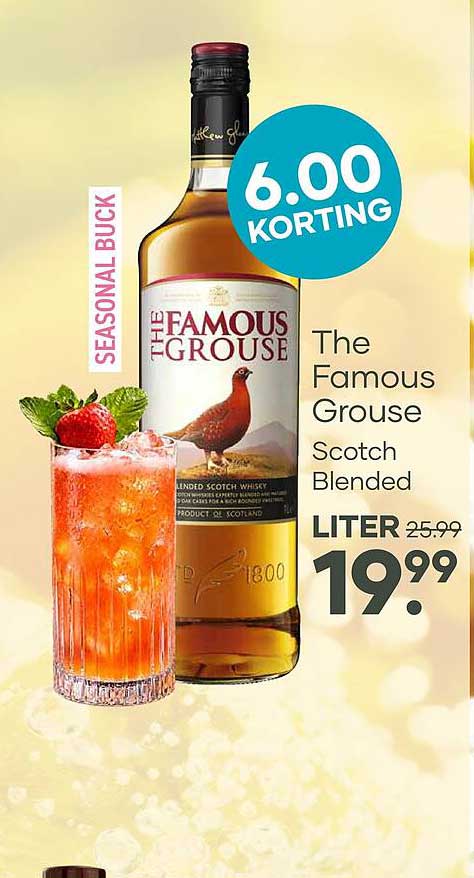 The Famous Grouse Scotch Blended LITER 6.00 KORTING