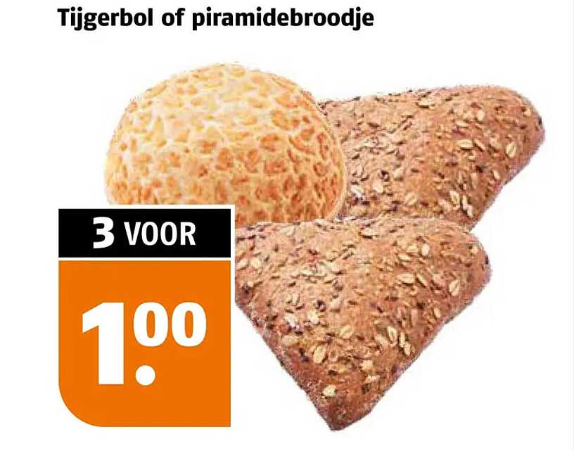 Tijgerbol of pyramidebroodje