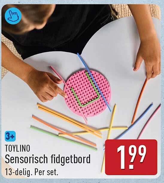 TOYLINO Sensorisch fidgetbord 13-delig. Per set.