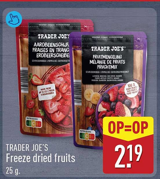 TRADER JOE'S Freeze dried fruits 25 g. OP=OP