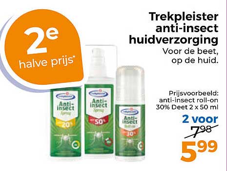 Trekpleister anti-insect huidverzorging Voor de beet, op de huid. 2e halve prijs