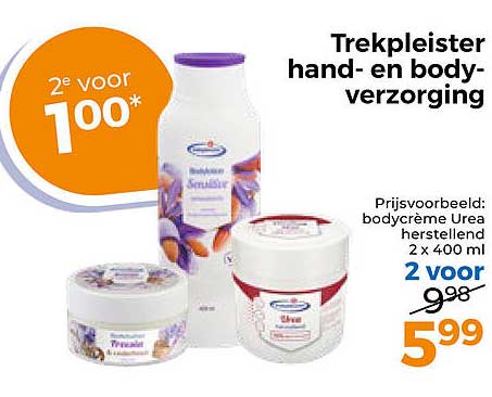 Trekpleister hand- en body-verzorging 2e voor 1,00