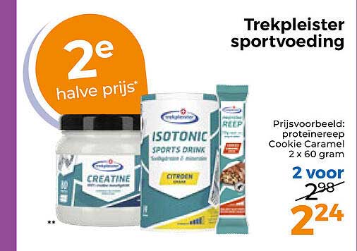 Trekpleister sportvoeding 2e halve prijs
