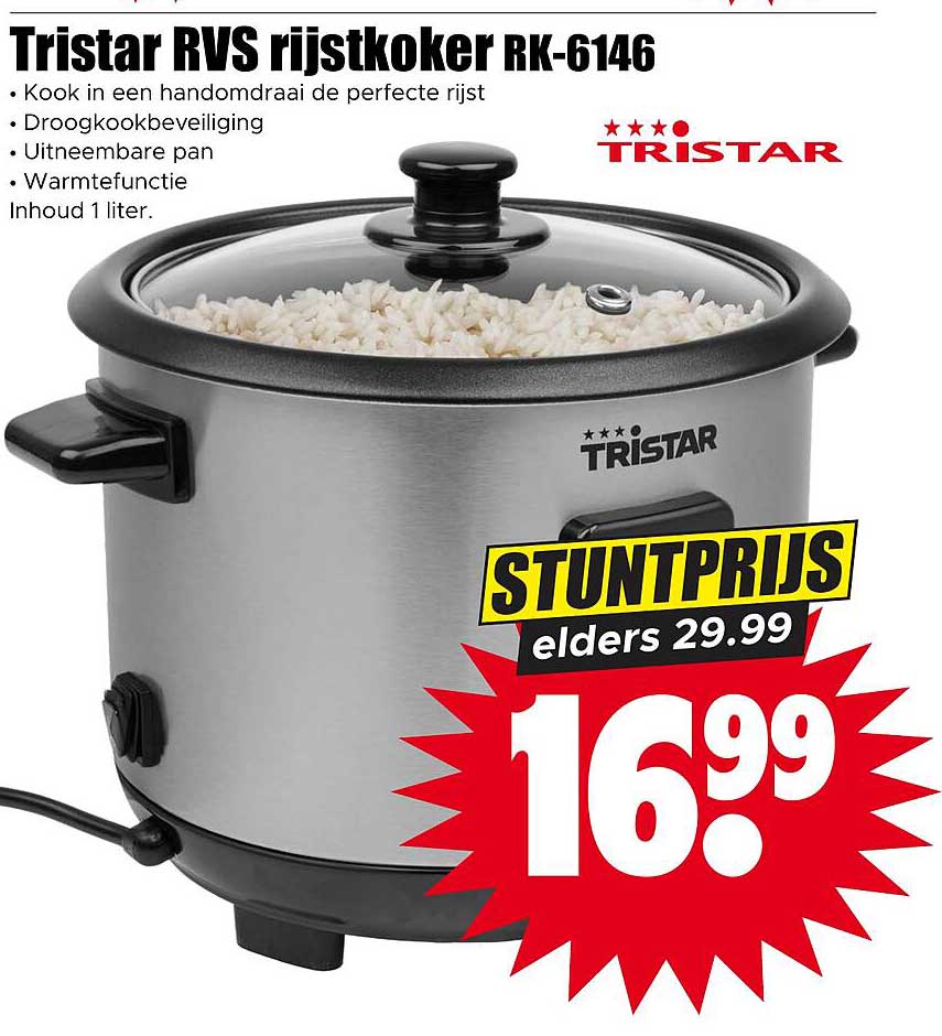 Tristar RVS rijstkoker RK-6146