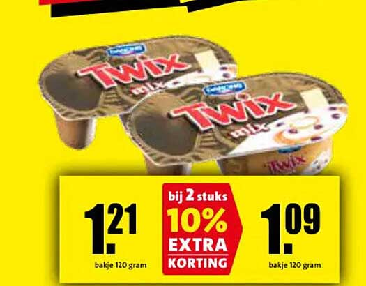 Twix mix bakje 120 gram bij 2 stuks 10% EXTRA KORTING