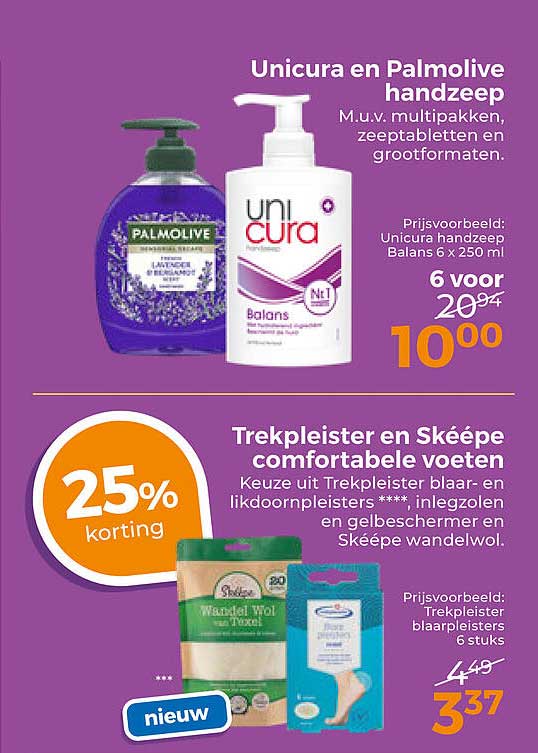 Unicura en Palmolive handzeep