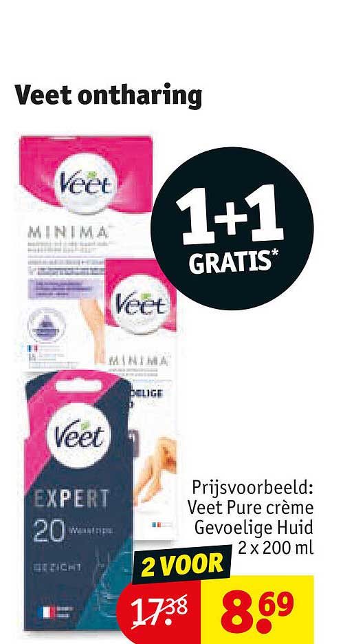 Veet ontharing 1+1 GRATIS*