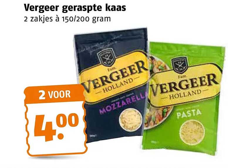 Vergeer geraspte kaas