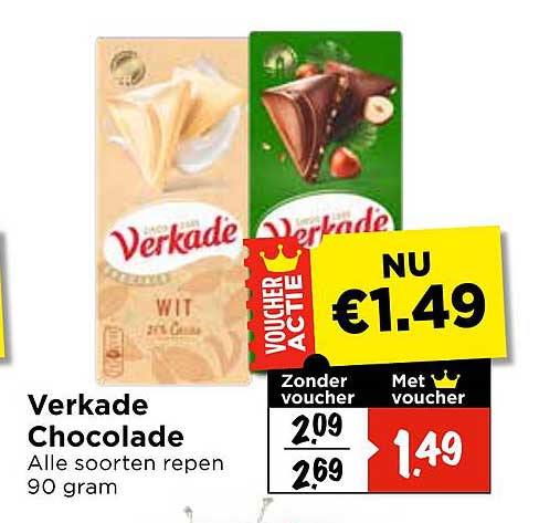 Verkade Chocolade Alle soorten repen 90 gram