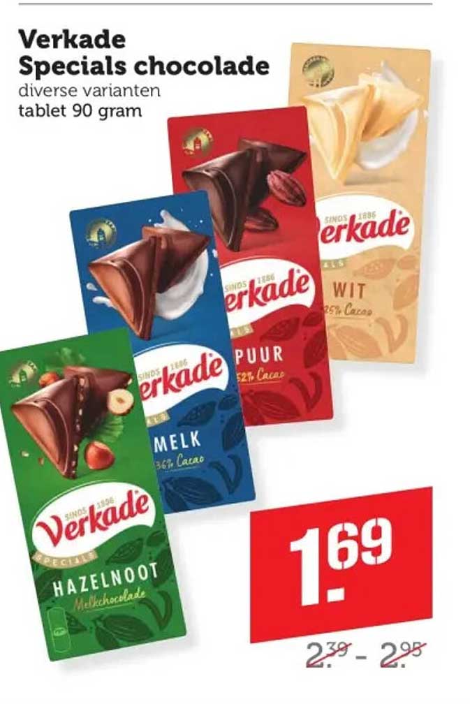 Verkade Specials chocolade diverse varianten tablet 90 gram