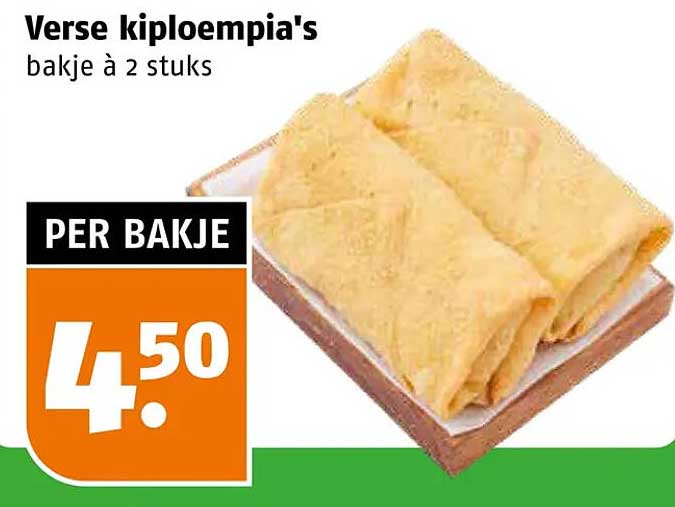 Verse kiploempia's bakje à 2 stuks