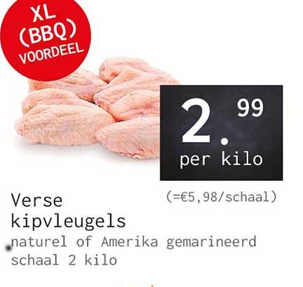 Verse kipvleugels naturel of Amerika gemarineerd schaal 2 kilo