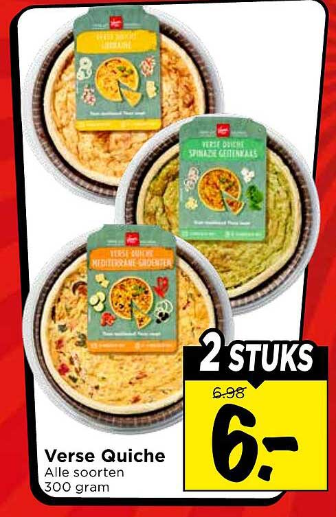 Verse Quiche Alle soorten 300 gram 2 STUKS