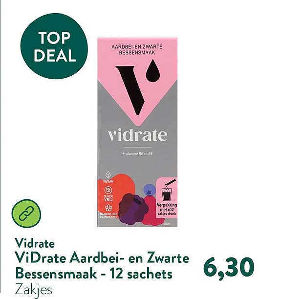 ViDrate Aardbei- en Zwarte Bessensmaak - 12 sachets