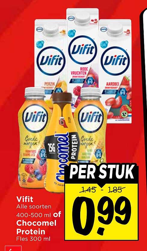 Vifit Alle soorten 400-500 ml of Chocomel Protein Fles 300 ml PER STUK